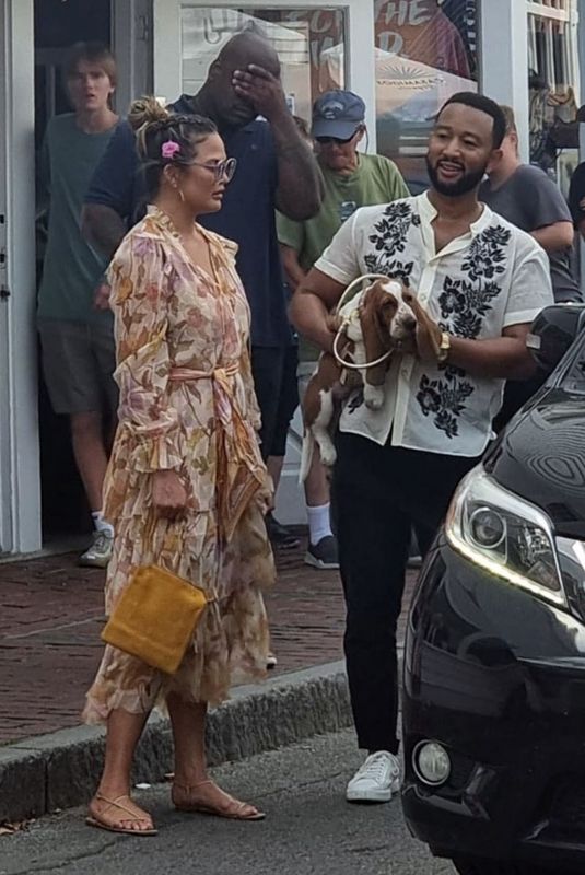 CHRISSY TEIGEN and John Legend Out in Edgartown 08/07/2021