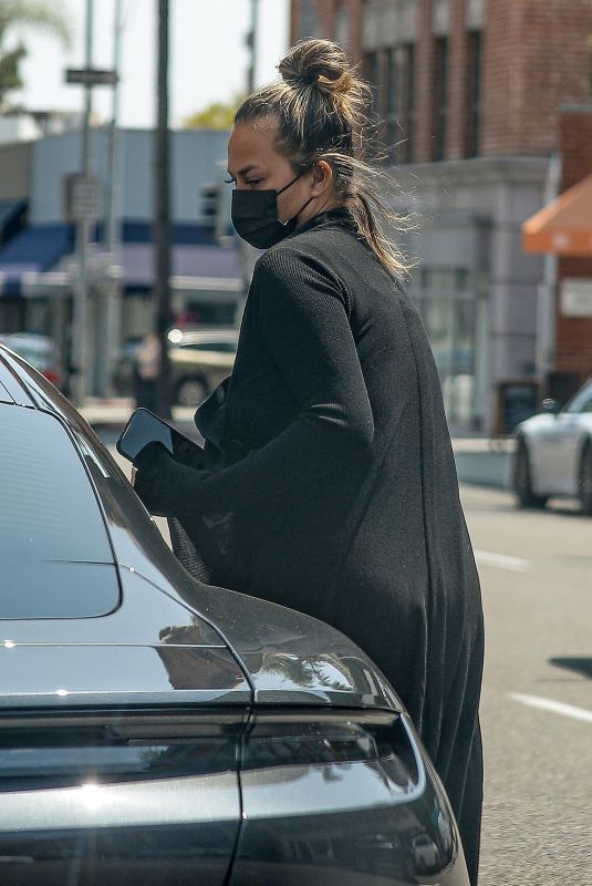 CHRISSY TEIGEN at Anastasia Beauty Salon and Spa in Beverly Hills 08/24/2021