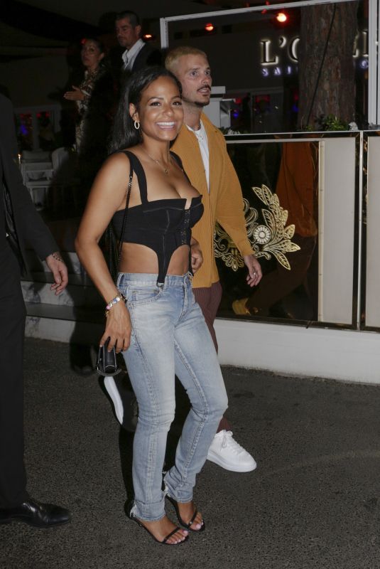 CHRISTINA MILIAN and Matt Pokora at Opera Restaurant in Saint-Tropez 08/03/2021