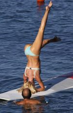 CHRISTINE QUINN in Bikini Practicing Yoga on a Board in Taormina 08/07/2021