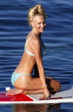 CHRISTINE QUINN in Bikini Practicing Yoga on a Board in Taormina 08/07/2021
