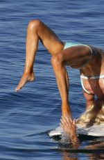 CHRISTINE QUINN in Bikini Practicing Yoga on a Board in Taormina 08/07/2021