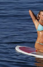 CHRISTINE QUINN in Bikini Practicing Yoga on a Board in Taormina 08/07/2021