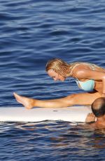 CHRISTINE QUINN in Bikini Practicing Yoga on a Board in Taormina 08/07/2021