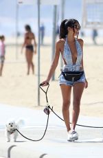 CJ FRANCO and VICTORIA LARSON Out at a Beach in Santa Monica 08/04/2021