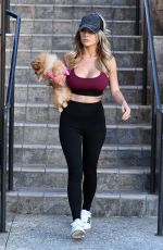 COURTNEY STODDEN Out with Her Dog in Los Angeles 08/08/2021