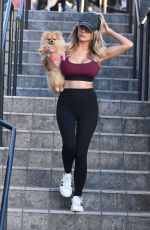 COURTNEY STODDEN Out with Her Dog in Los Angeles 08/08/2021