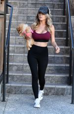 COURTNEY STODDEN Out with Her Dog in Los Angeles 08/08/2021