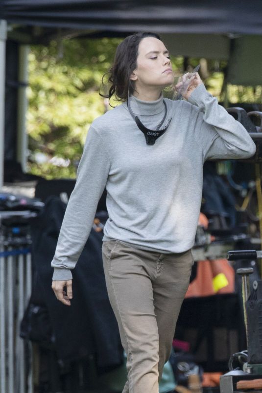 DAISY RIDLEY on the Set of The Marsh King