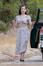 DITA VON TEESE Filming a Project at Griffith Park in Los Feliz 08/23/2021