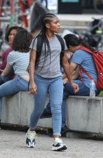 DOMINIQUE THORNE on the Set of Black Panther: Wakanda Forever in Cambridge 08/25/2021