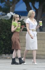 DOVE CAMERON and WHITNEY CUMMINGS on the Set of Machine Gun Kelly Video Shoot in Los Angeles 08/23/2021