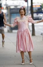 DREW BARRYMORE on the Set of Unknown Project in New York 08/25/2021