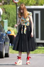 ELEANOR TOMLINSON on the Set of The Offenders in Bristol 08/20/2021