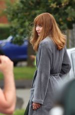 ELEANOR TOMLINSON on the Set of The Offenders in Bristol 08/20/2021