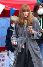 ELEANOR TOMLINSON on the Set of The Offenders in Bristol 08/20/2021