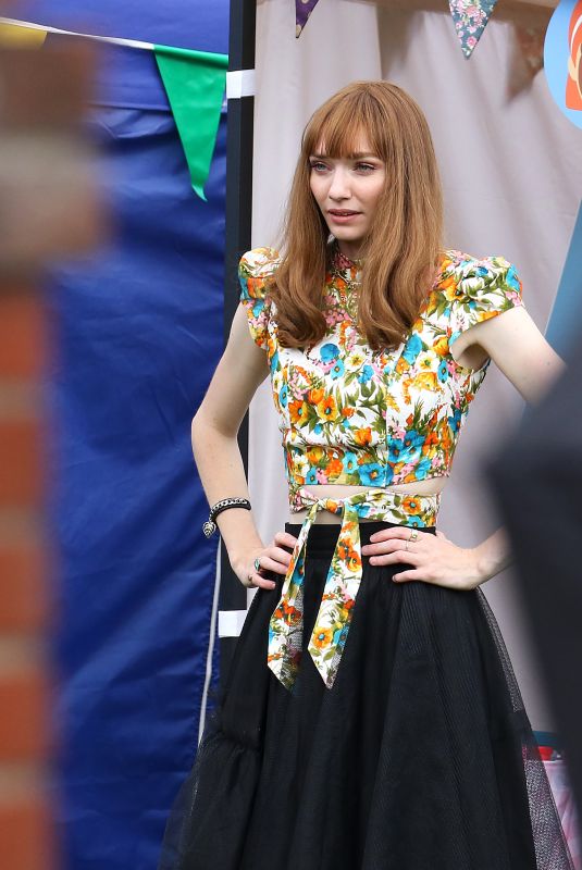 ELEANOR TOMLINSON on the Set of The Offenders in Bristol 08/20/2021