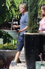 ELLEN DEGENERES Shopping for Antiques at a Garden Center in Montecito 08/04/2021