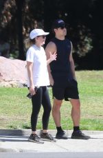 ELLEN POMPEO and Chris Ivery Hikinig at Griffith Park in Los Feliz 08/27/2021