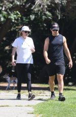 ELLEN POMPEO and Chris Ivery Hikinig at Griffith Park in Los Feliz 08/27/2021