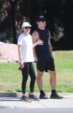 ELLEN POMPEO and Chris Ivery Hikinig at Griffith Park in Los Feliz 08/27/2021