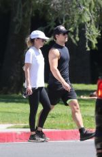 ELLEN POMPEO and Chris Ivery Hikinig at Griffith Park in Los Feliz 08/27/2021