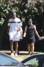 ELLEN POMPEO and Chris Ivery Hikinig at Griffith Park in Los Feliz 08/27/2021