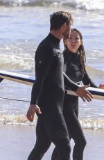ELSA PATAKY and Chris Hemsworth Out Surfing in New South Wales 08/25/2021