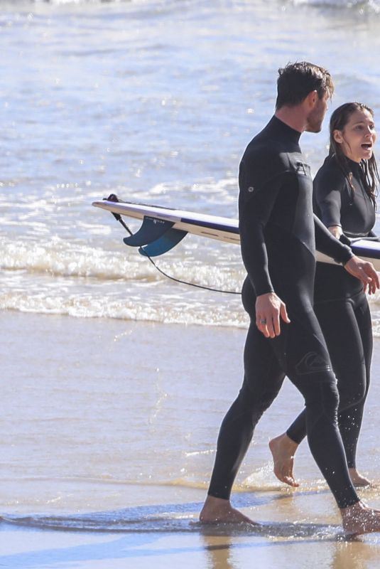 ELSA PATAKY and Chris Hemsworth Out Surfing in New South Wales 08/25/2021