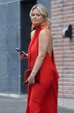 EMILY ATACK in a Red Dress at a Wedding in Manchester 08/14/2021