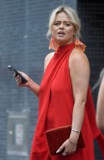 EMILY ATACK in a Red Dress at a Wedding in Manchester 08/14/2021