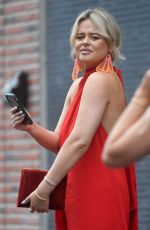 EMILY ATACK in a Red Dress at a Wedding in Manchester 08/14/2021