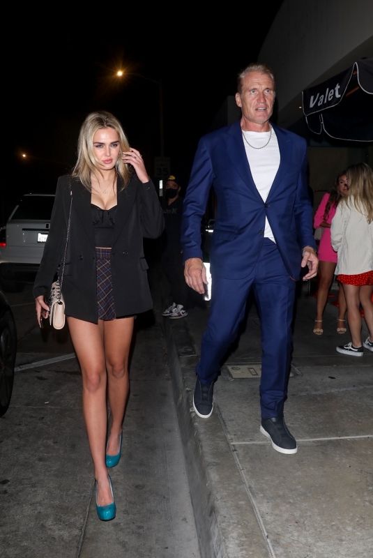 EMMA KROKDAL and Dolph Lundgren at Catch LA in West Hollywood 07/31/2021