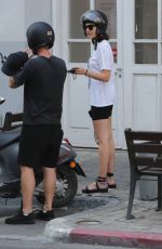 GAL GADOT at a Motor Scooter in Tel Aviv 08/26/2021