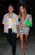 HAILEY and Justin BIEBER at a Dinner Date in Beverly Hills 08/24/2021