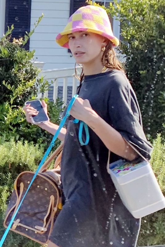 HAILEY BIEBER Out with Her Dog in Santa Barbara 08/06/2021