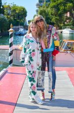 HEIDI and LENI KLUM Arrives at Hotel Excelsior in Venice 08/27/2021