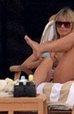 HEIDI KLUM in Bikini at a Boat in Capri 08/03/2021
