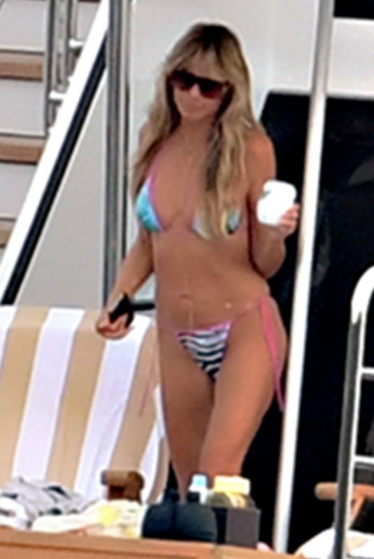 HEIDI KLUM in Bikini at a Boat in Capri 08/03/2021