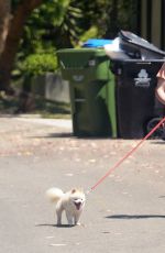 HEIDI MONTAG Out with Her Dog in Los Angeles 08/17/2021