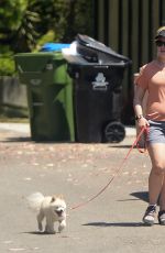 HEIDI MONTAG Out with Her Dog in Los Angeles 08/17/2021