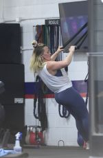 HILARY DUFF at Workout Session at a Gym in Los Angeles 08/06/2021