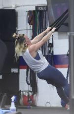 HILARY DUFF at Workout Session at a Gym in Los Angeles 08/06/2021