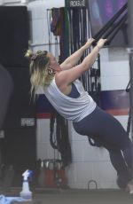 HILARY DUFF at Workout Session at a Gym in Los Angeles 08/06/2021