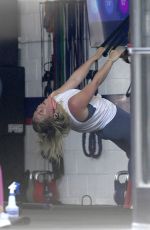 HILARY DUFF at Workout Session at a Gym in Los Angeles 08/06/2021