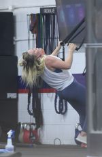 HILARY DUFF at Workout Session at a Gym in Los Angeles 08/06/2021