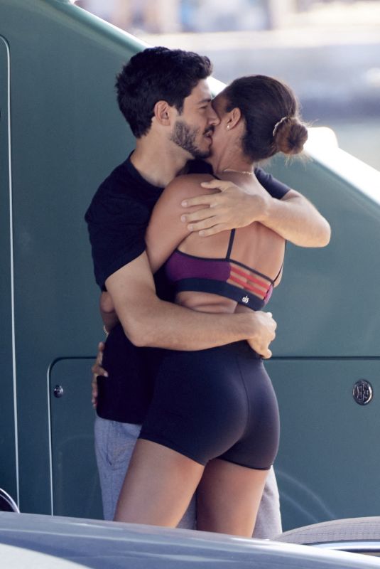 JOAN SMALLS and Henry Junior Chalhoub at a Boat in Saint-Tropez 08/09/2021