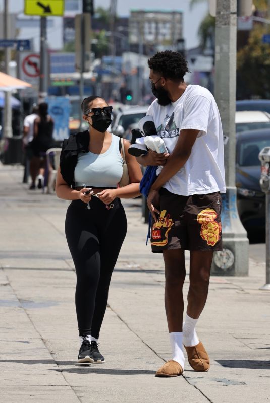 JORDYN WOODS and Karl Anthony Towns Heading to a Gym in West Hollywood 08/18/2021