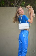 JOY CORRIGAN Out with Her Dog in Los Angeles 08/16/2021
