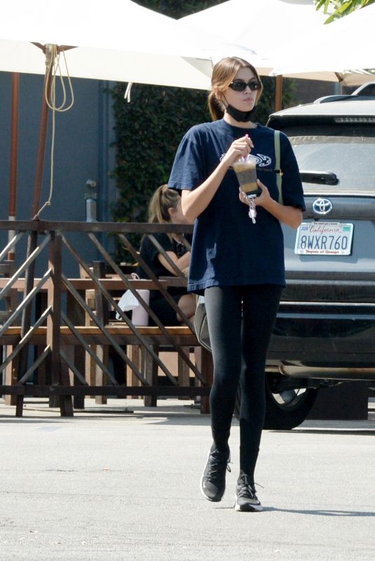 KAIA GERBER Out for Iced Coffee at Coffee Commissary in Los Angeles 08/09/2021